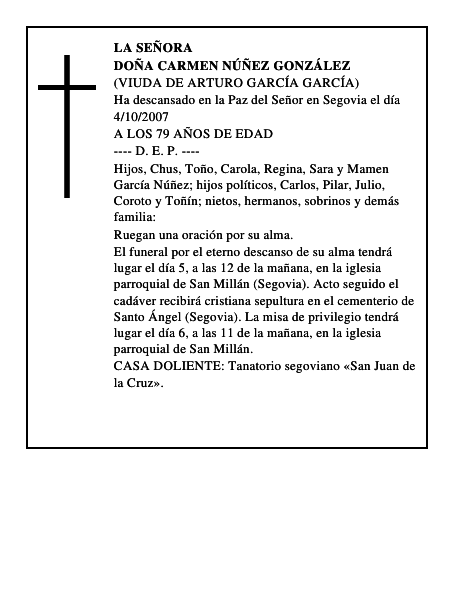 DOÑA CARMEN NÚÑEZ GONZÁLEZ