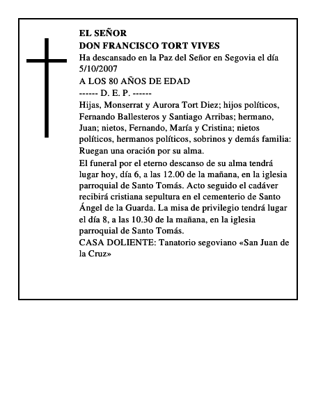 DON FRANCISCO TORT VIVES