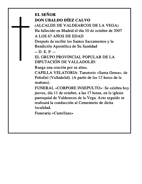 DON UBALDO DÍEZ CALVO