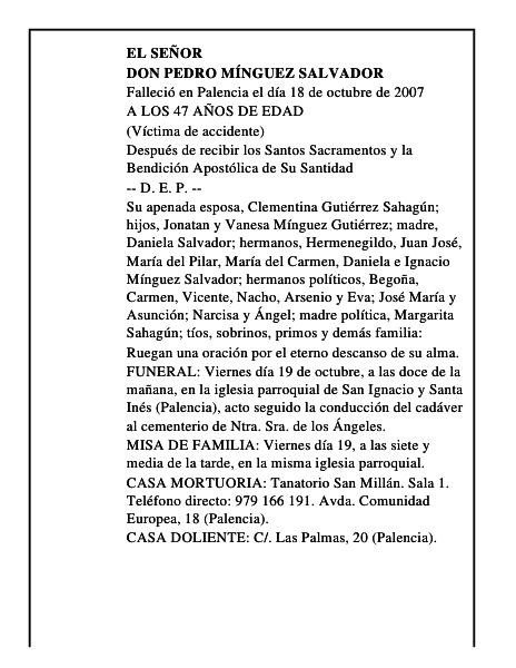 DON PEDRO MÍNGUEZ SALVADOR
