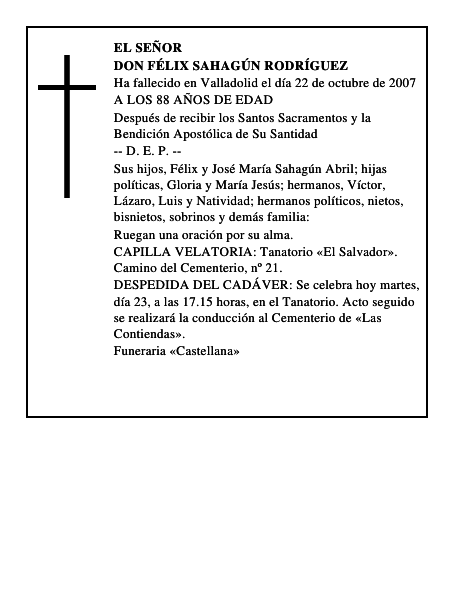 DON FÉLIX SAHAGÚN RODRÍGUEZ
