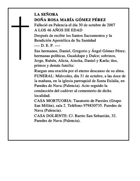DOÑA ROSA MARÍA GÓMEZ PÉREZ