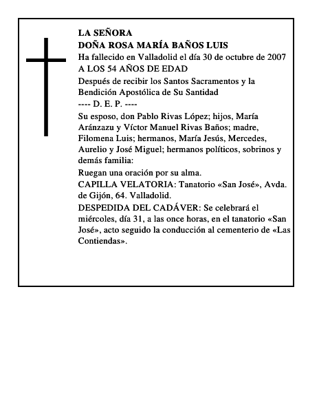 DOÑA ROSA MARÍA BAÑOS LUIS