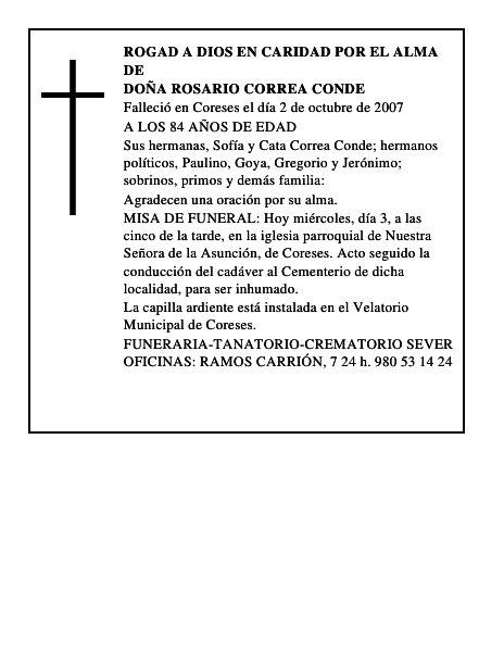 DOÑA ROSARIO CORREA CONDE