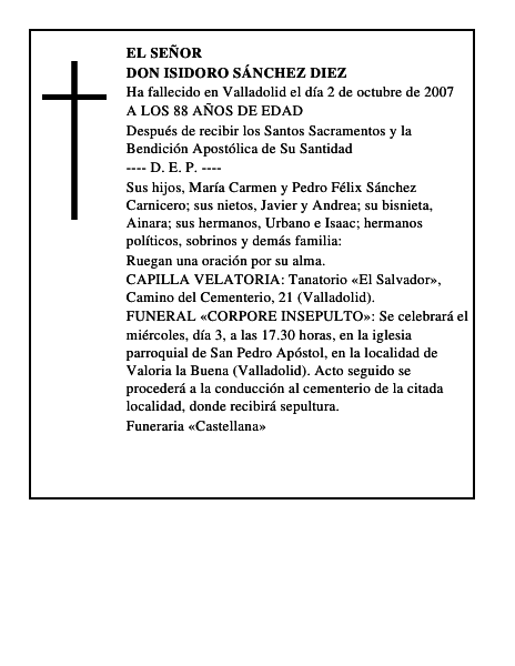 DON ISIDORO SÁNCHEZ DIEZ