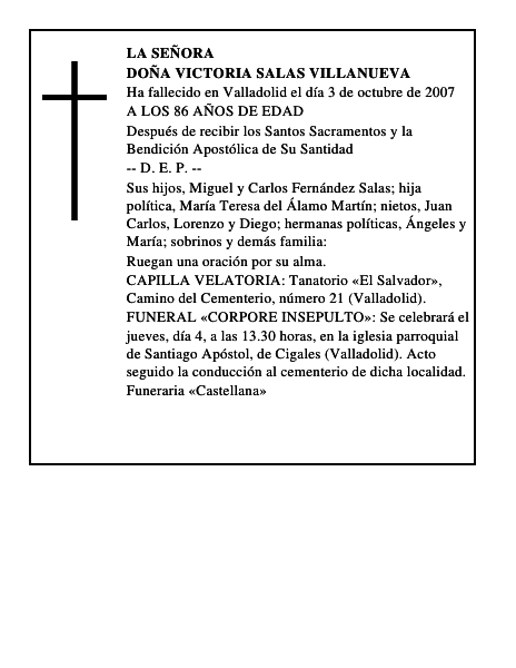 DOÑA VICTORIA SALAS VILLANUEVA