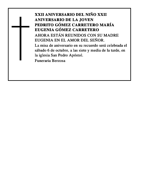 PEDRITO GÓMEZ CARRETERO MARÍA EUGENIA GÓMEZ CARRETERO