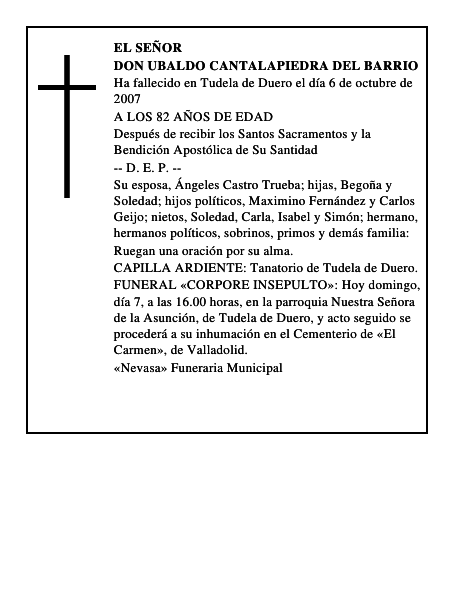 DON UBALDO CANTALAPIEDRA DEL BARRIO