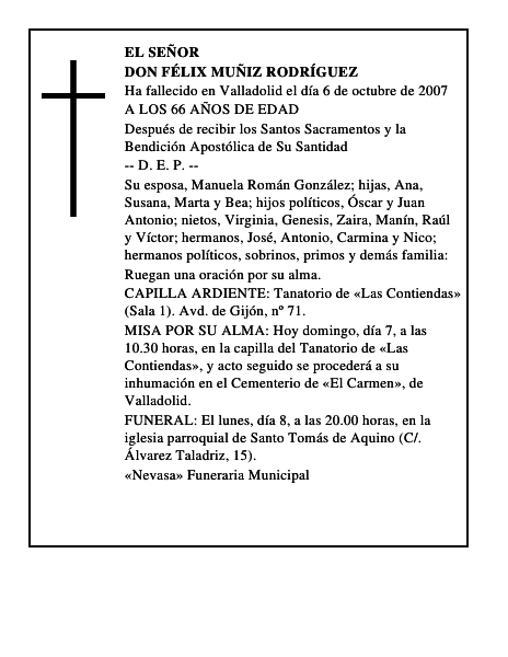 DON FÉLIX MUÑIZ RODRÍGUEZ