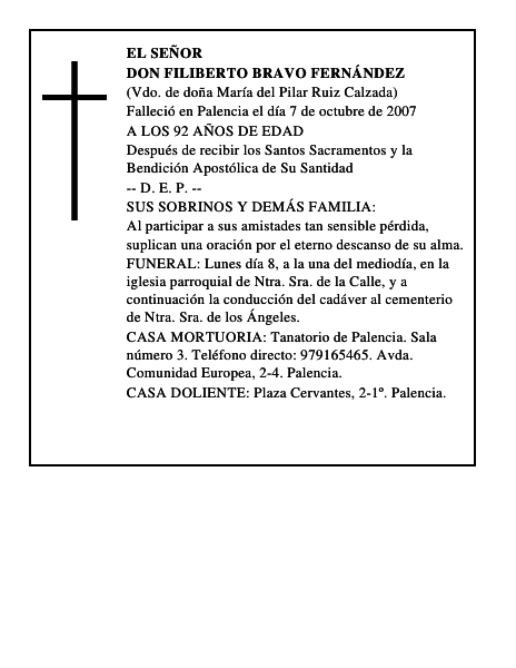 DON FILIBERTO BRAVO FERNÁNDEZ