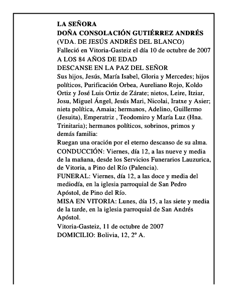 DOÑA CONSOLACIÓN GUTIÉRREZ ANDRÉS
