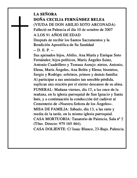 DOÑA CECILIA FERNÁNDEZ RELEA
