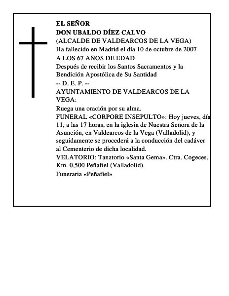 DON UBALDO DÍEZ CALVO