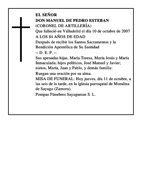 DON MANUEL DE PEDRO ESTEBAN
