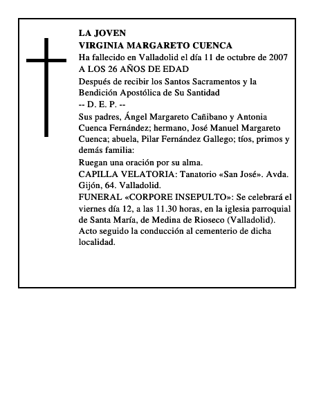 VIRGINIA MARGARETO CUENCA