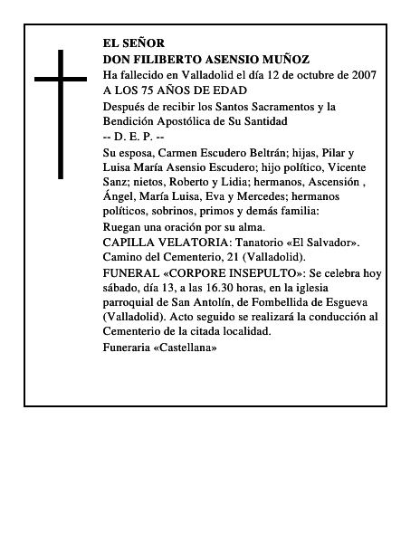 DON FILIBERTO ASENSIO MUÑOZ