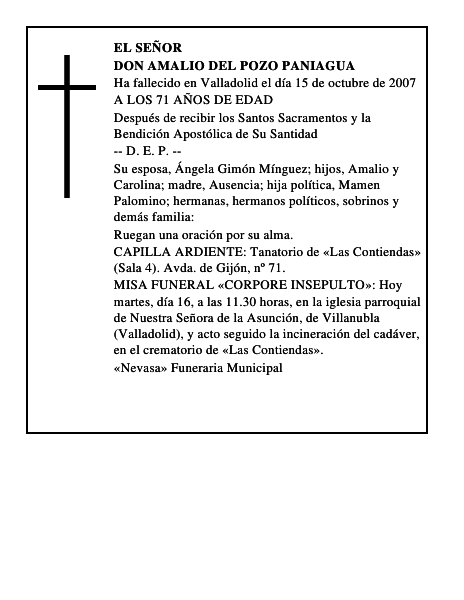 DON AMALIO DEL POZO PANIAGUA