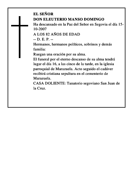 DON ELEUTERIO MANSO DOMINGO