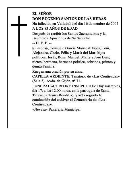 DON EUGENIO SANTOS DE LAS HERAS