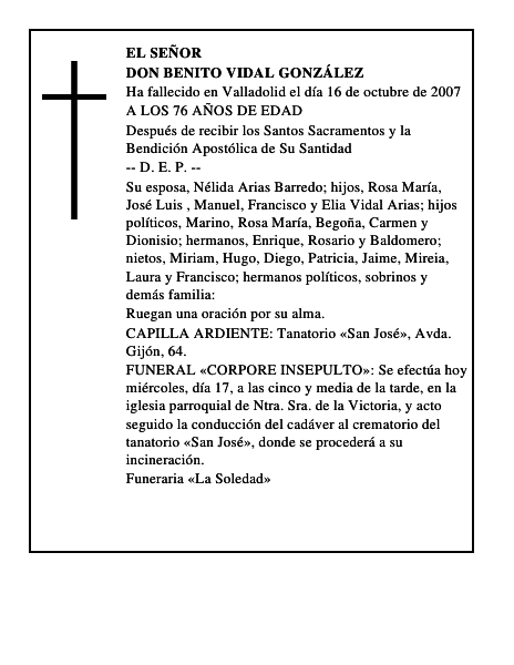 DON BENITO VIDAL GONZÁLEZ