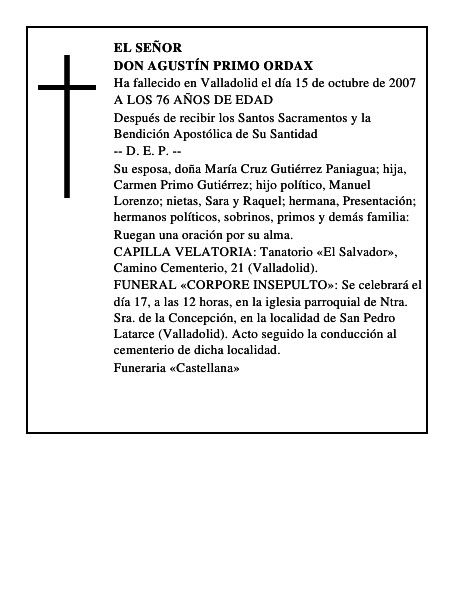 DON AGUSTÍN PRIMO ORDAX