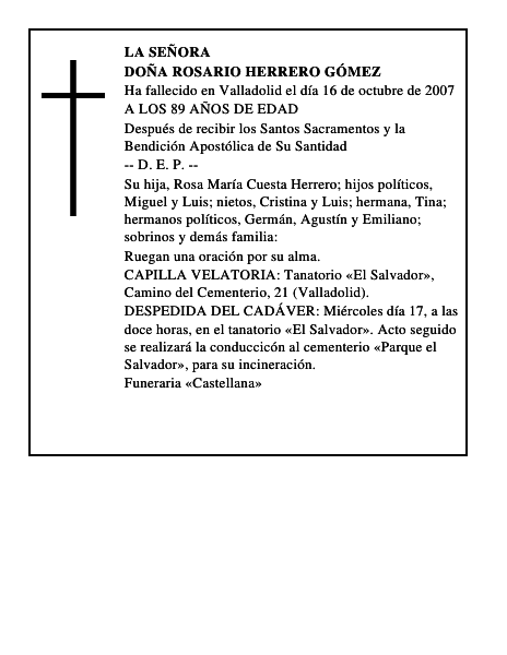 DOÑA ROSARIO HERRERO GÓMEZ