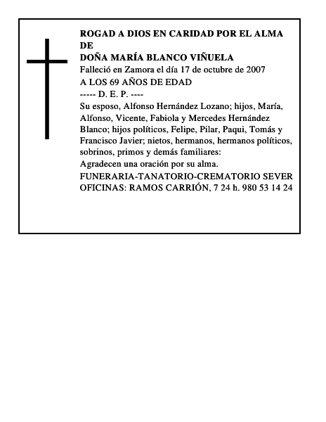 DOÑA MARÍA BLANCO VIÑUELA