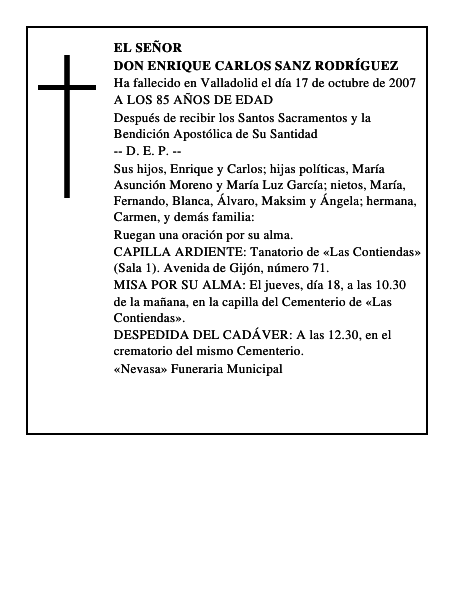 DON ENRIQUE CARLOS SANZ RODRÍGUEZ