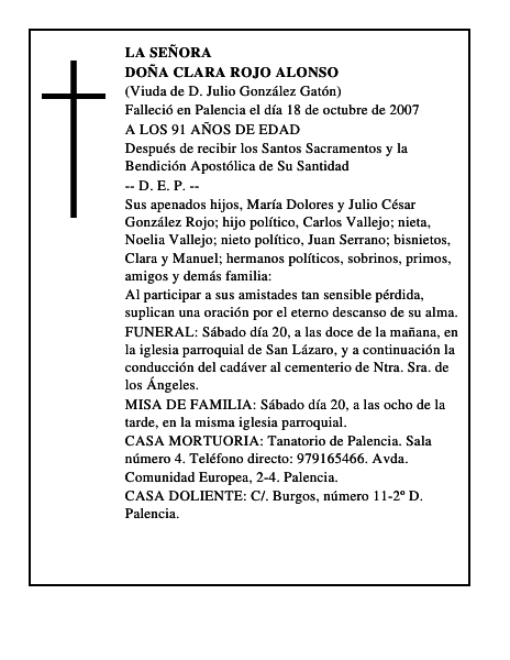 DOÑA CLARA ROJO ALONSO