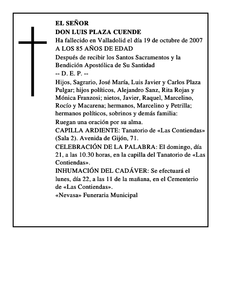 DON LUIS PLAZA CUENDE