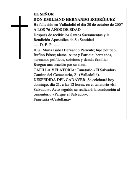 DON EMILIANO HERNANDO RODRÍGUEZ