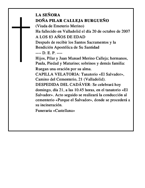DOÑA PILAR CALLEJA BURGUEÑO