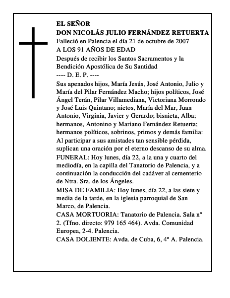 DON NICOLÁS JULIO FERNÁNDEZ RETUERTA
