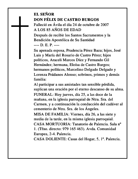DON FÉLIX DE CASTRO BURGOS