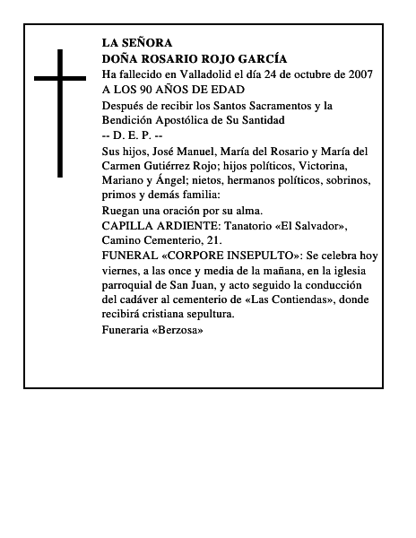 DOÑA ROSARIO ROJO GARCÍA