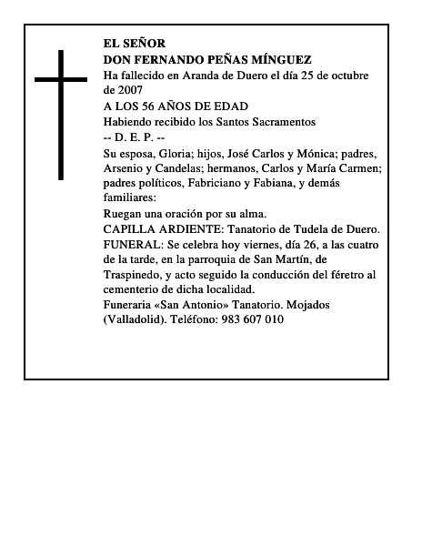 DON FERNANDO PEÑAS MÍNGUEZ