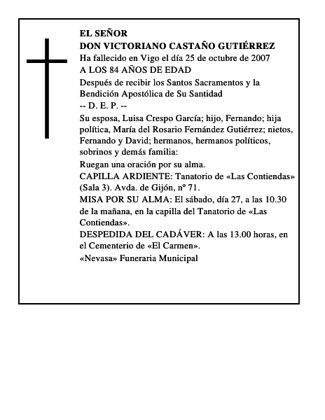 DON VICTORIANO CASTAÑO GUTIÉRREZ