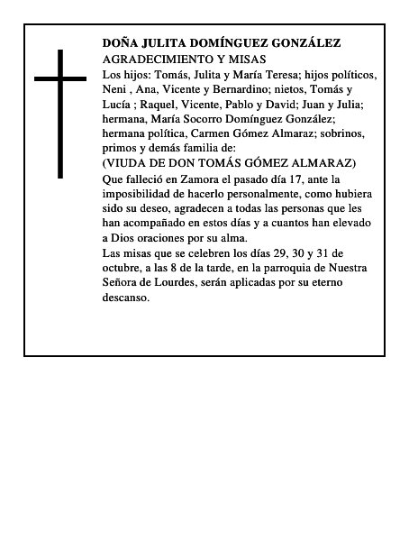 DOÑA JULITA DOMÍNGUEZ GONZÁLEZ
