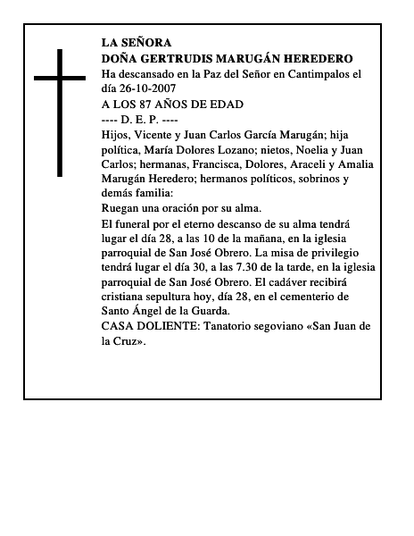 DOÑA GERTRUDIS MARUGÁN HEREDERO