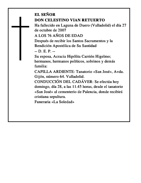 DON CELESTINO VIAN RETUERTO
