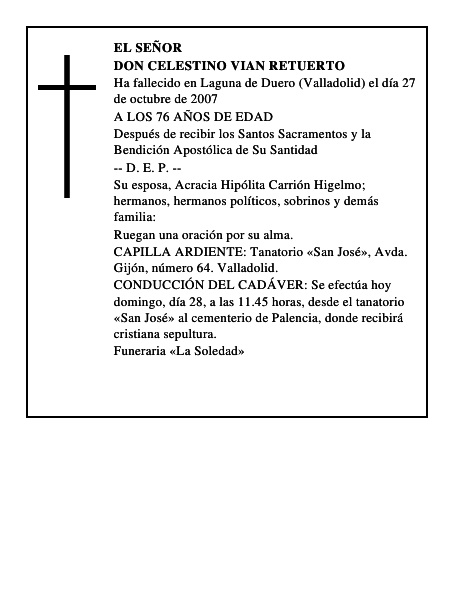 DON CELESTINO VIAN RETUERTO