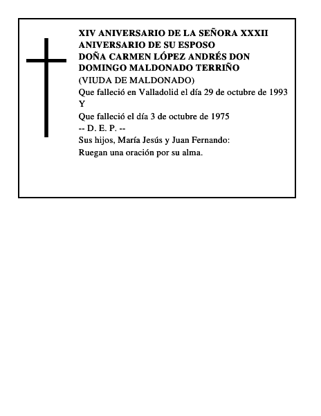 DOÑA CARMEN LÓPEZ ANDRÉS DON DOMINGO MALDONADO TERRIÑO