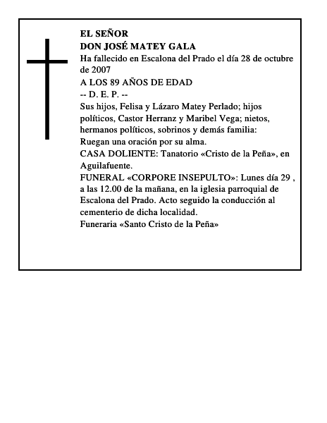 DON JOSÉ MATEY GALA