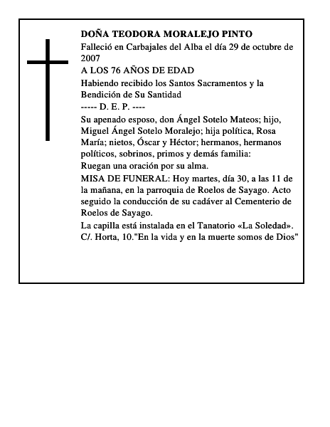 DOÑA TEODORA MORALEJO PINTO
