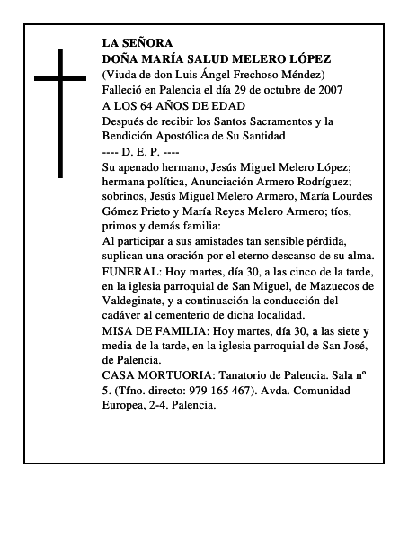 DOÑA MARÍA SALUD MELERO LÓPEZ