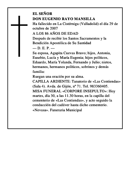 DON EUGENIO RAYO MANSILLA
