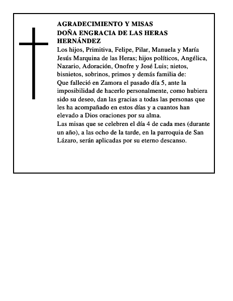 DOÑA ENGRACIA DE LAS HERAS HERNÁNDEZ