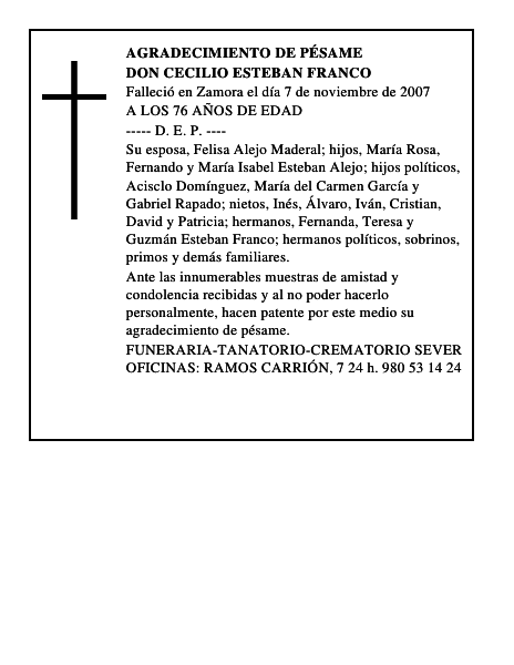 DON CECILIO ESTEBAN FRANCO