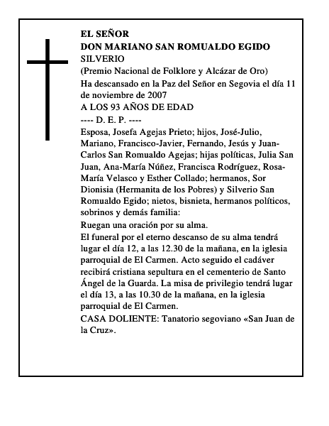 DON MARIANO SAN ROMUALDO EGIDO