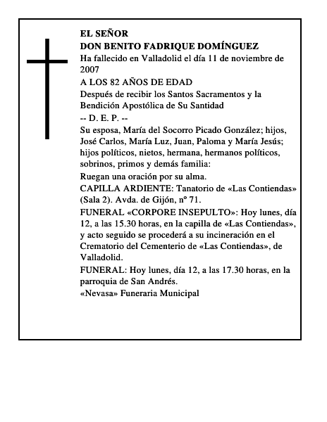 DON BENITO FADRIQUE DOMÍNGUEZ